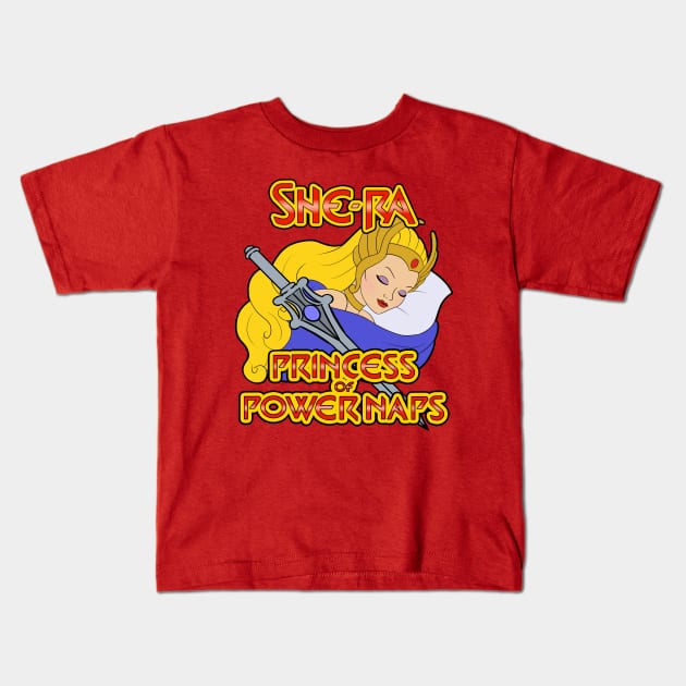 She-Ra, Princess of Power Naps Kids T-Shirt by Ellador